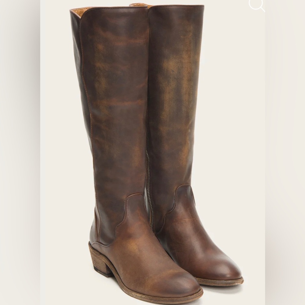 Carson Piping Tall Dark Brown Extended Tall Boots Size 6M